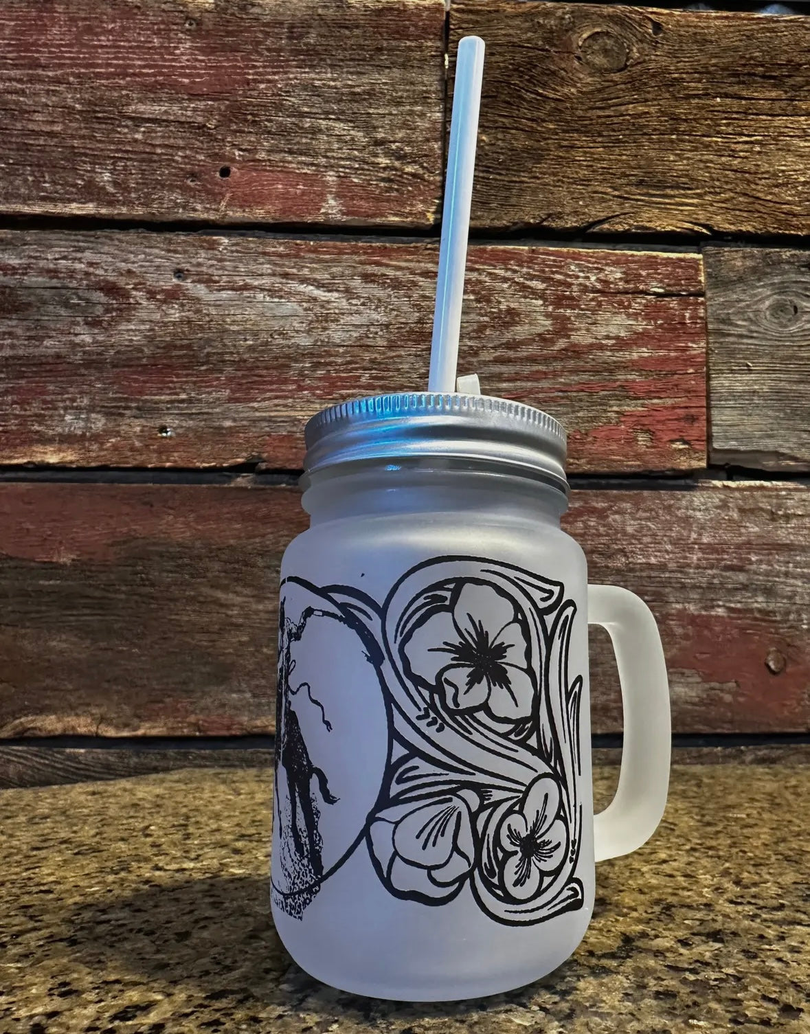 Ranch Bronc Mason Jar Cup