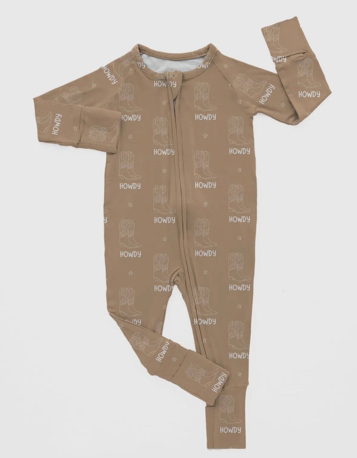 Tan Howdy Bamboo Romper