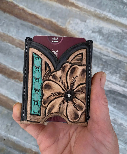 Southwest Bar Front Pocket Tooled Wallet